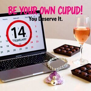 Winged Heart Amethyst Necklace ~ Hand Painted, One-of-a-Kind, Spiritual Gift